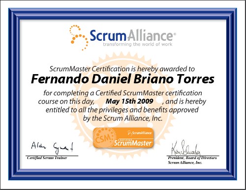 Fernando Briano - Certified Scrum Master