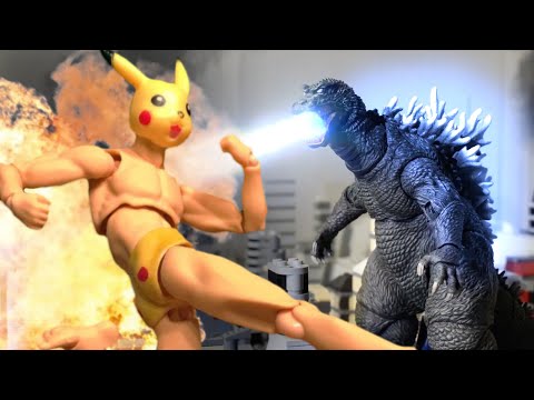 Pexachu VS Godzilla (Pokémon/Godzilla stop motion)