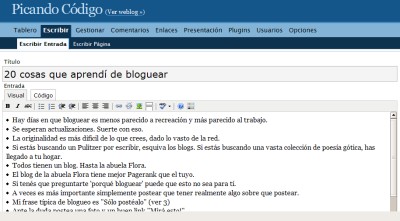 Picando Código: Blogueando