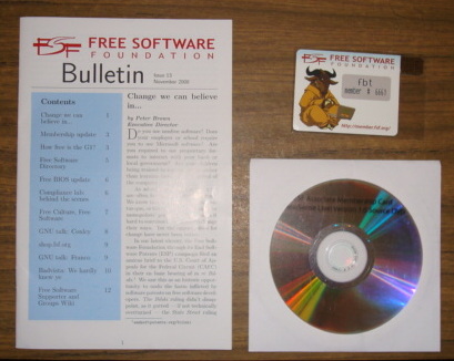 FSF - Bulletin, tarjeta USB y código fuente.