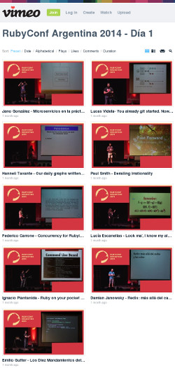Videos RubyConf Argentina 2014