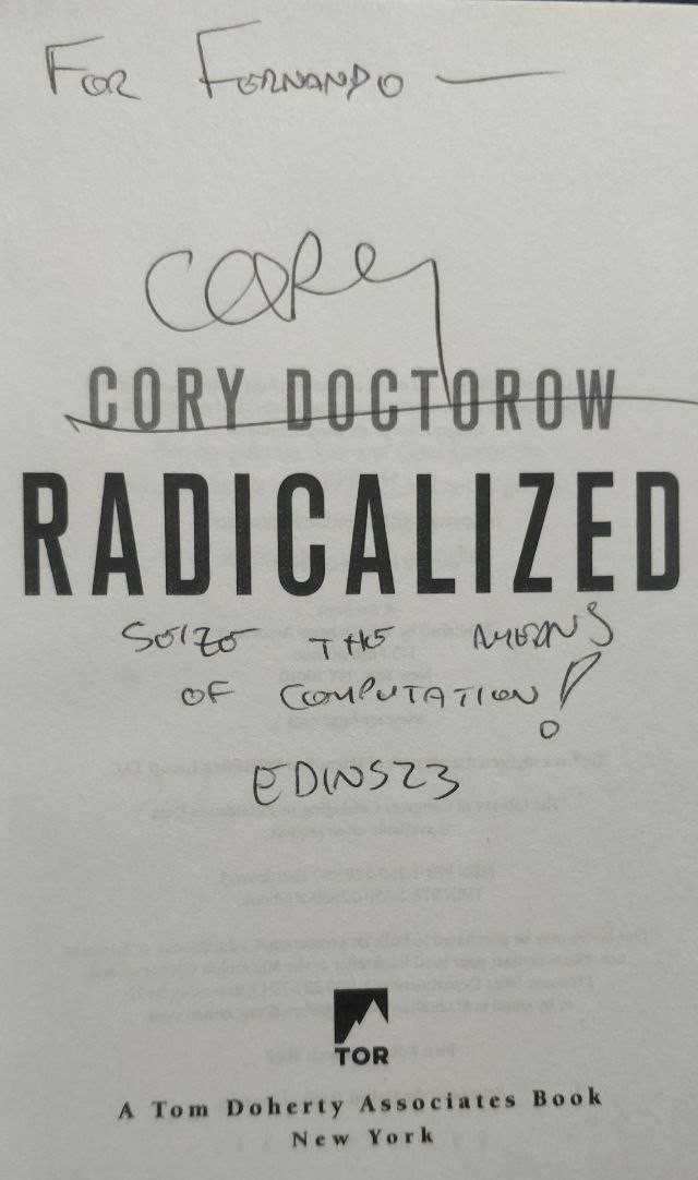 Cory Doctorow - Radicalized firmado