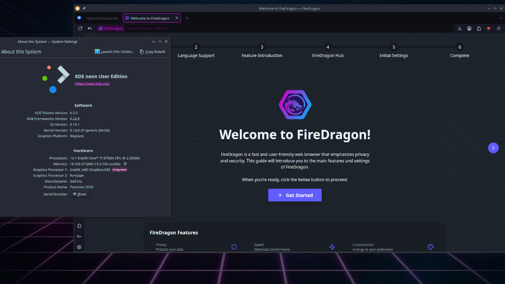 FireDragon en KDE Neon