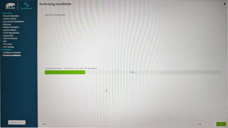 Instalador gráfico openSUSE